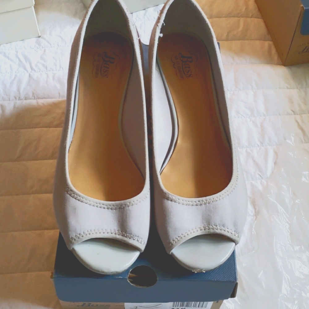 G. H. Bass Peep Toe Wedges